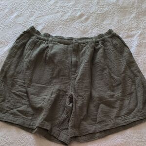 Aerie Olive Green Textured Shorts